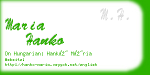 maria hanko business card