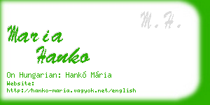 maria hanko business card